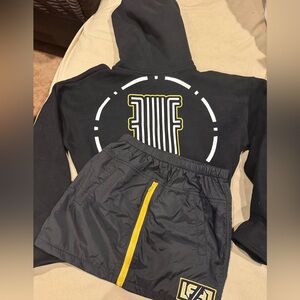 LF ~ VERY RARE!! Black Hoodie and Skirt Set with Yellow Accents ~ READ BELOW ⬇️